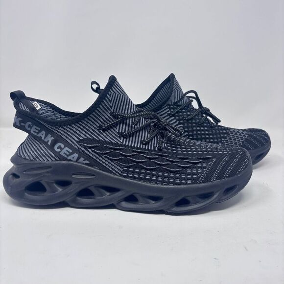 Jakcuz Men's Lightweight Walking Shoes Mesh Fish Scale Pattern Fashion Sneakers - Picture 1 of 8